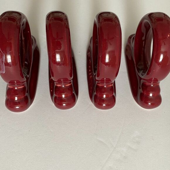 Fiestaware Retired Color Cinnabar Discontinued Napkin Ring Set of 4 - Picture 6 of 7